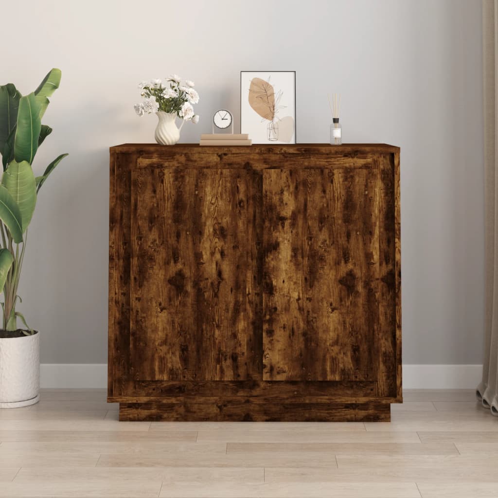 vidaXL Szafka, przydymiony dąb, 80x34x75 cm, materiał drewnopochodny