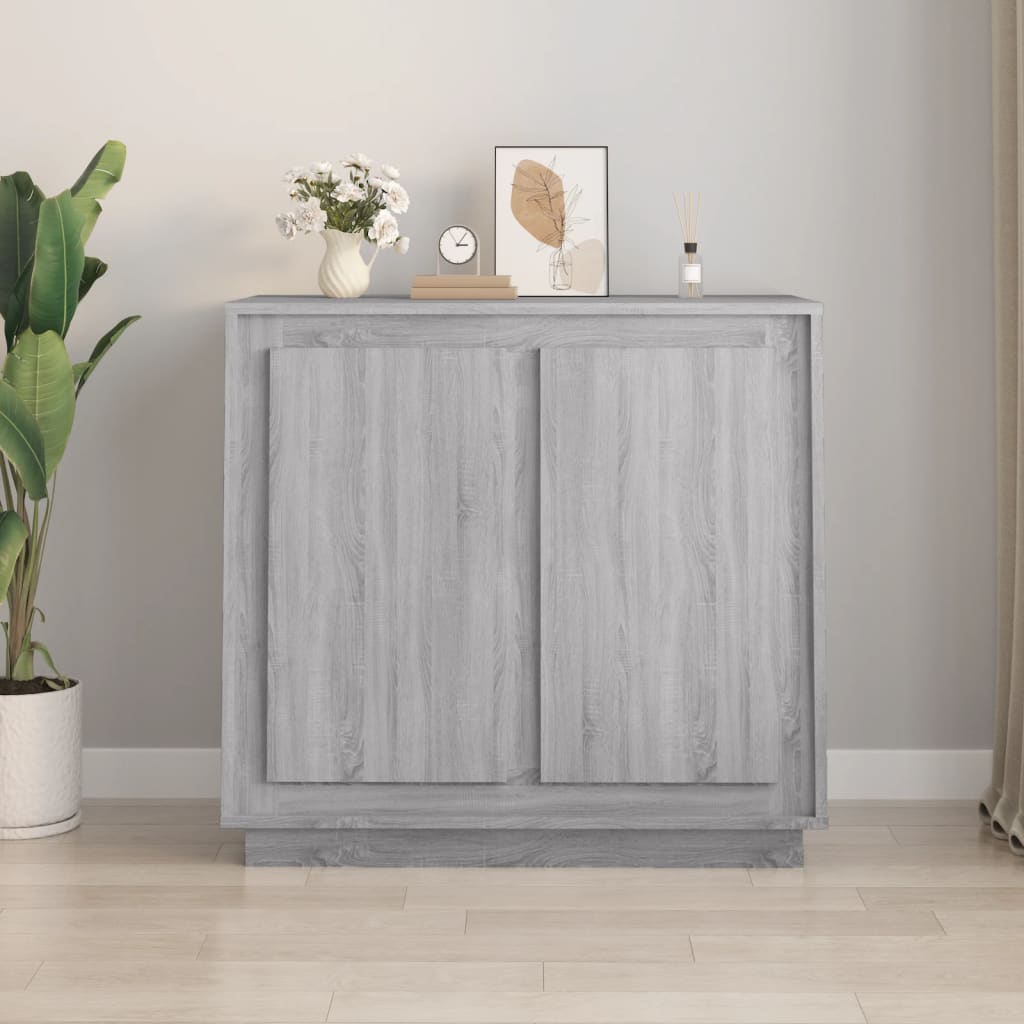 vidaXL Szafka, szary dąb sonoma, 80x34x75 cm, materiał drewnopochodny