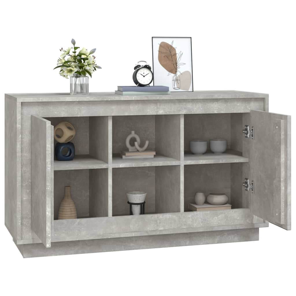 vidaXL Szafka, szarość betonu, 102x35x60 cm, materiał drewnopochodny