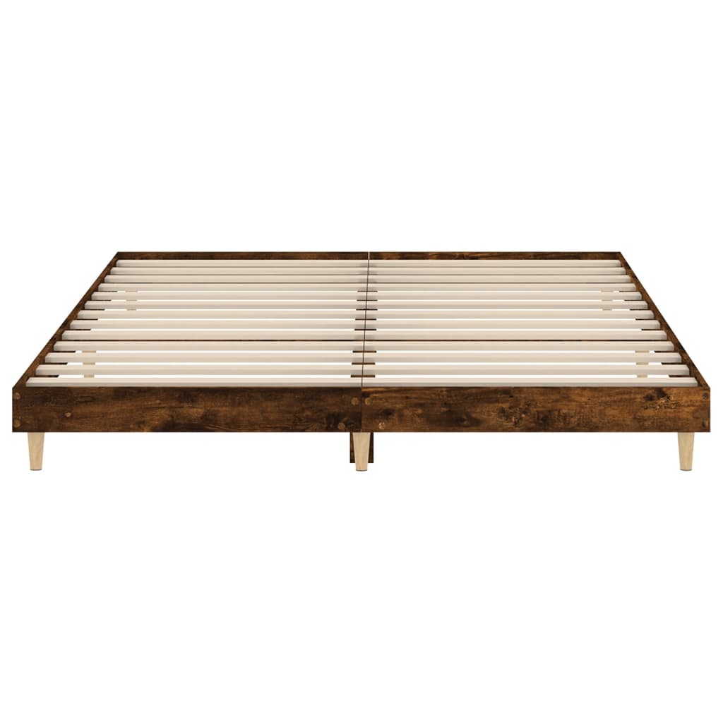 vidaXL Rama łóżka bez materaca dąb wędzony 200x200 cm drewno klejone