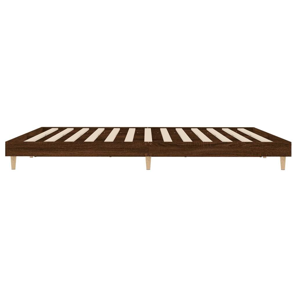 vidaXL Rama łóżka bez materaca Brązowy dąb 200x200 cm Drewno klejone