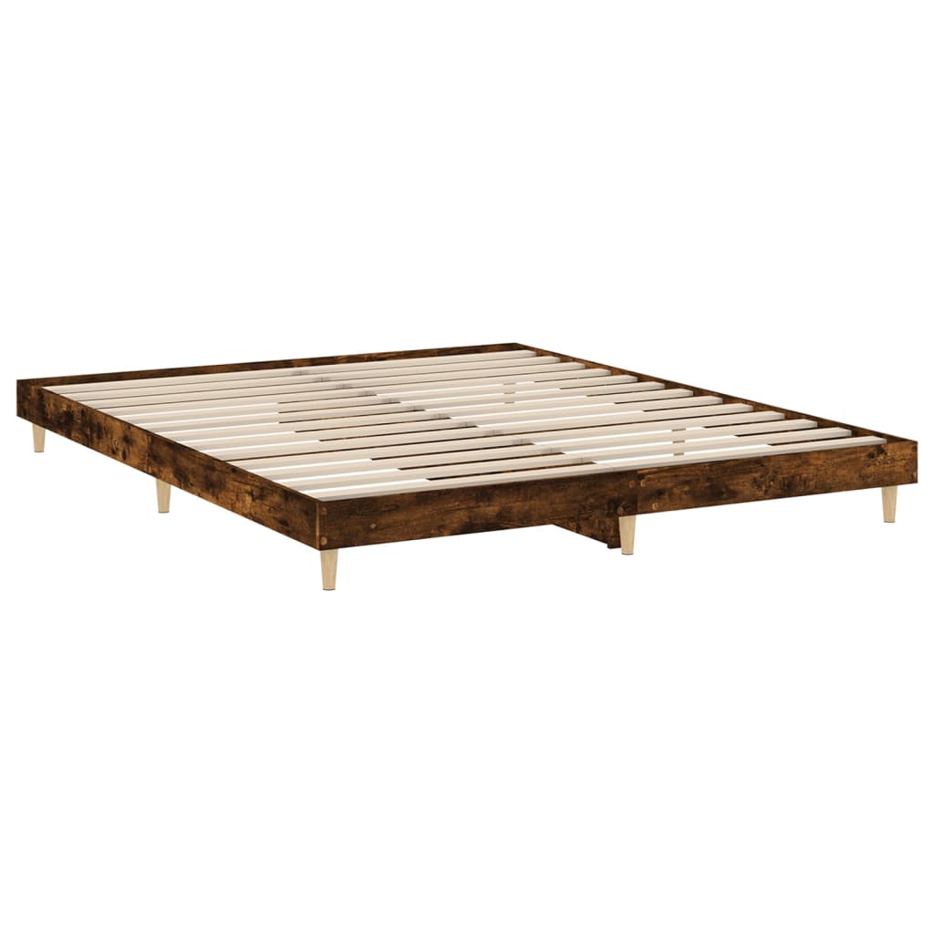 vidaXL Rama łóżka bez materaca dąb wędzony 160x200cm drewno klejone