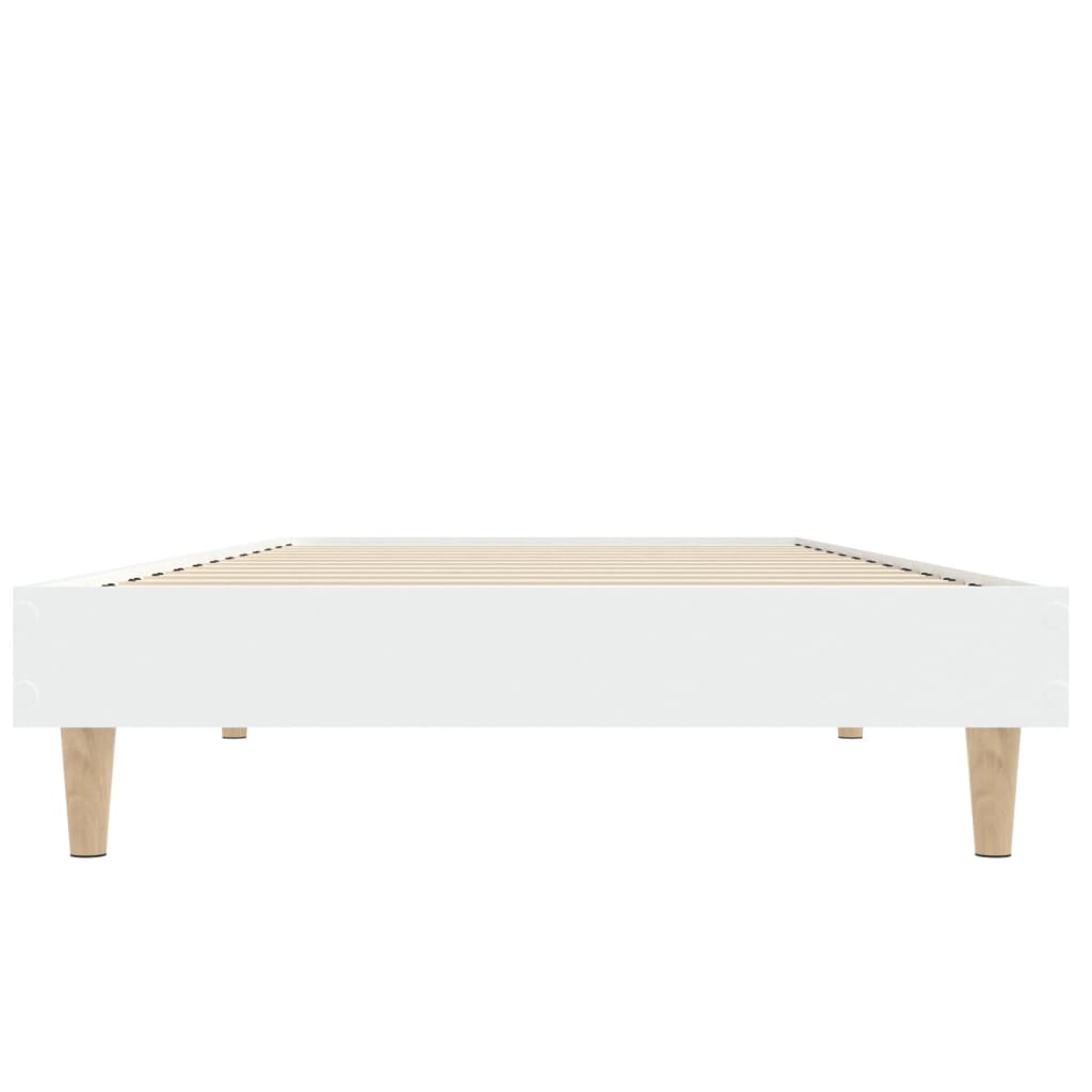 vidaXL Rama łóżka, biała, 75x190 cm, materiał drewnopochodny