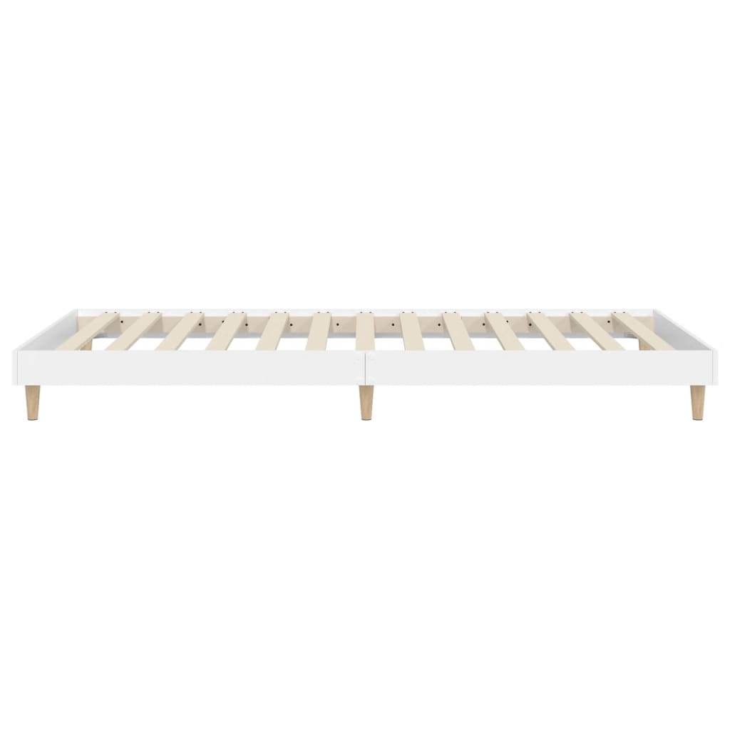 vidaXL Rama łóżka, biała, 75x190 cm, materiał drewnopochodny