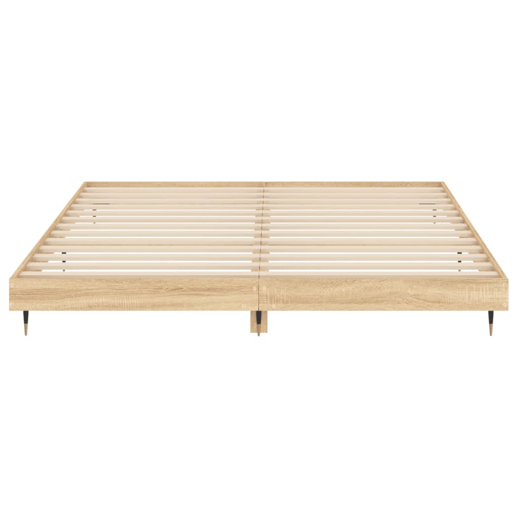 vidaXL Rama łóżka bez materaca Dąb Sonoma 200x200 cm Drewno klejone