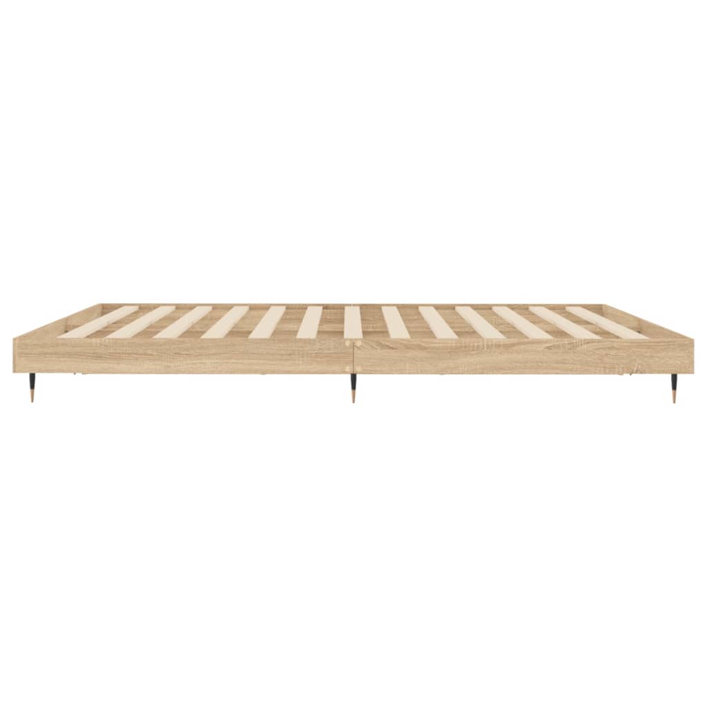 vidaXL Rama łóżka bez materaca Dąb Sonoma 200x200 cm Drewno klejone