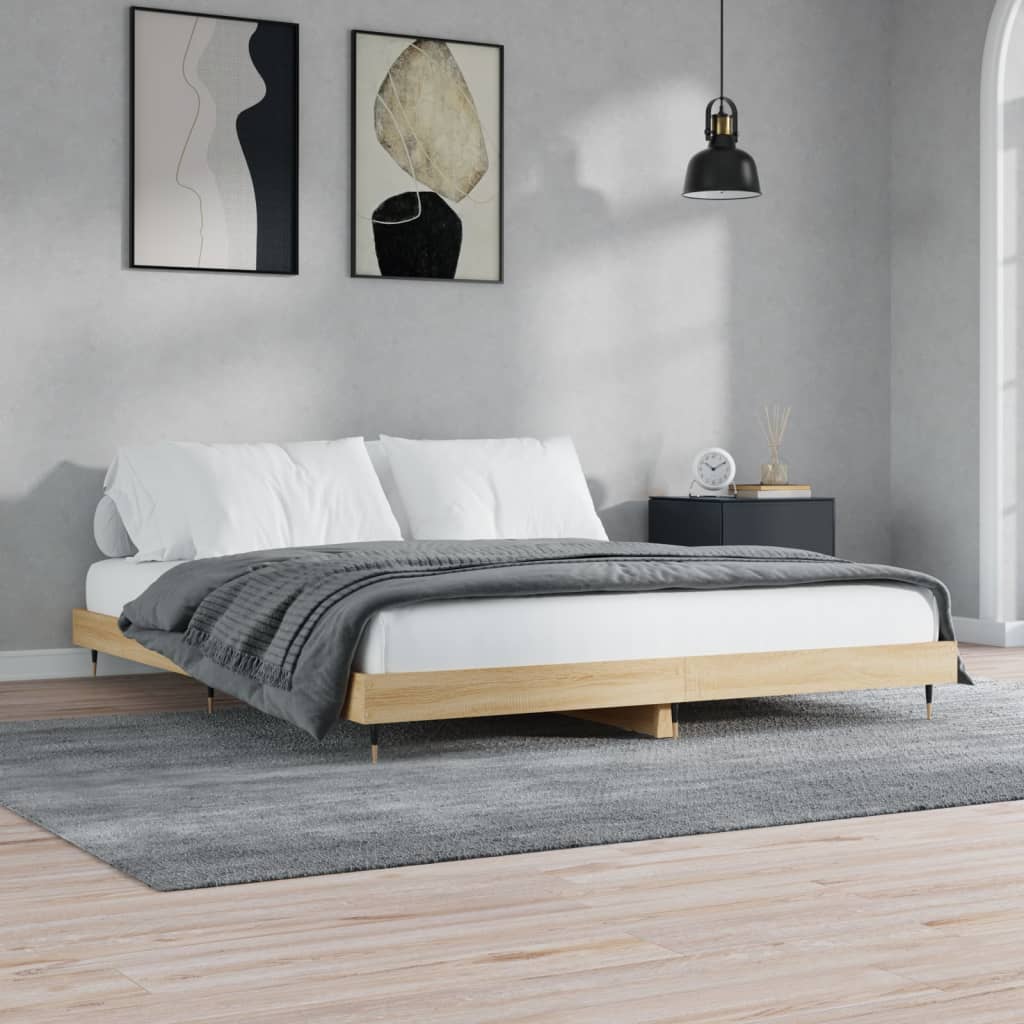vidaXL Łóżko bez materaca, dąb sonoma, 120x200 cm