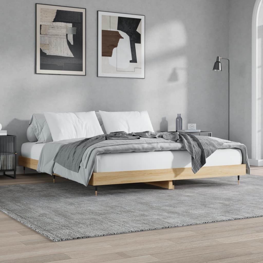 vidaXL Łóżko bez materaca, dąb sonoma, 120x200 cm