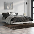 vidaXL Rama łóżka, szary dąb sonoma, 135x190cm materiał drewnopochodny