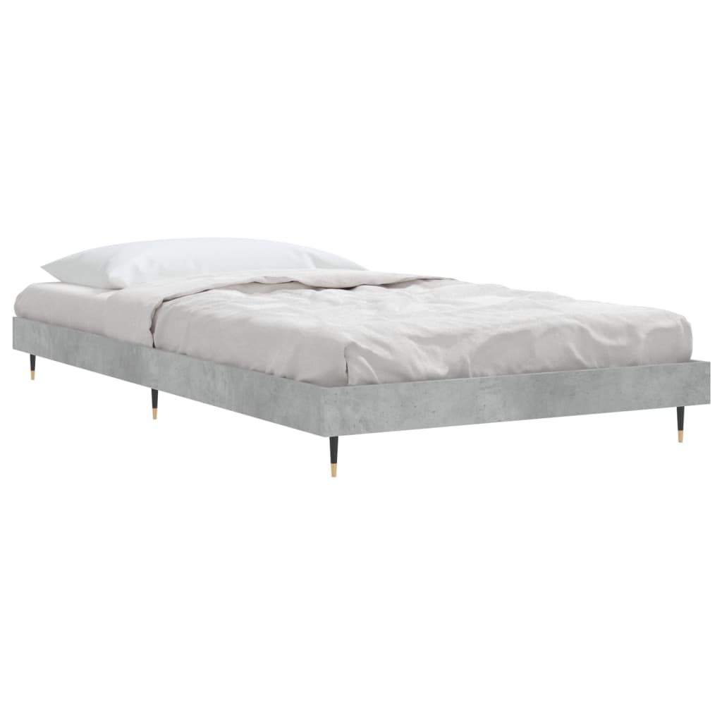 vidaXL Rama łóżka, szarość betonu, 90x190 cm, materiał drewnopochodny