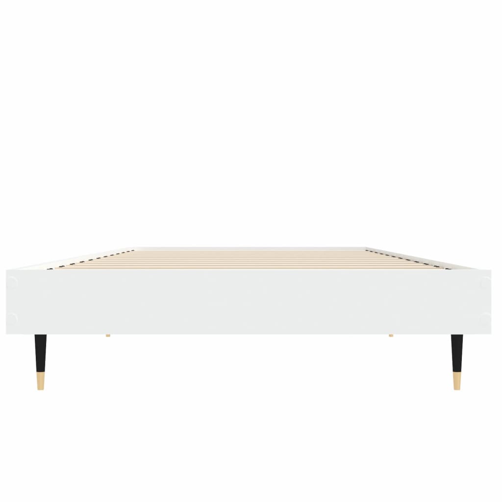 vidaXL Rama łóżka, biała, 75x190 cm, materiał drewnopochodny