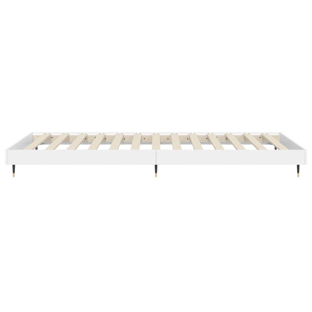 vidaXL Rama łóżka, biała, 75x190 cm, materiał drewnopochodny