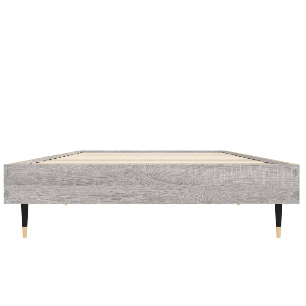 vidaXL Rama łóżka, szary dąb sonoma, 75x190cm, materiał drewnopochodny