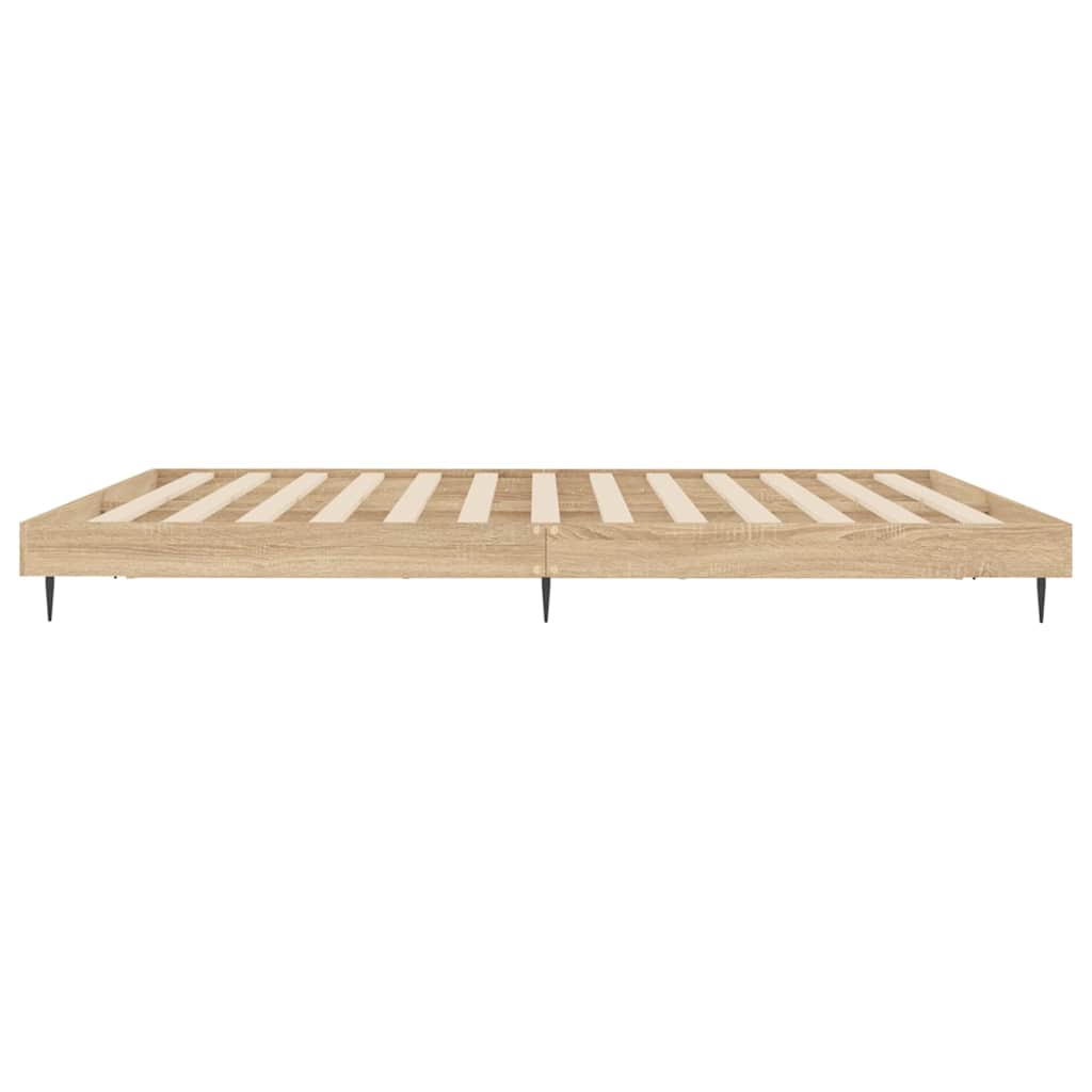 vidaXL Rama łóżka bez materaca Dąb Sonoma 200x200 cm Drewno klejone