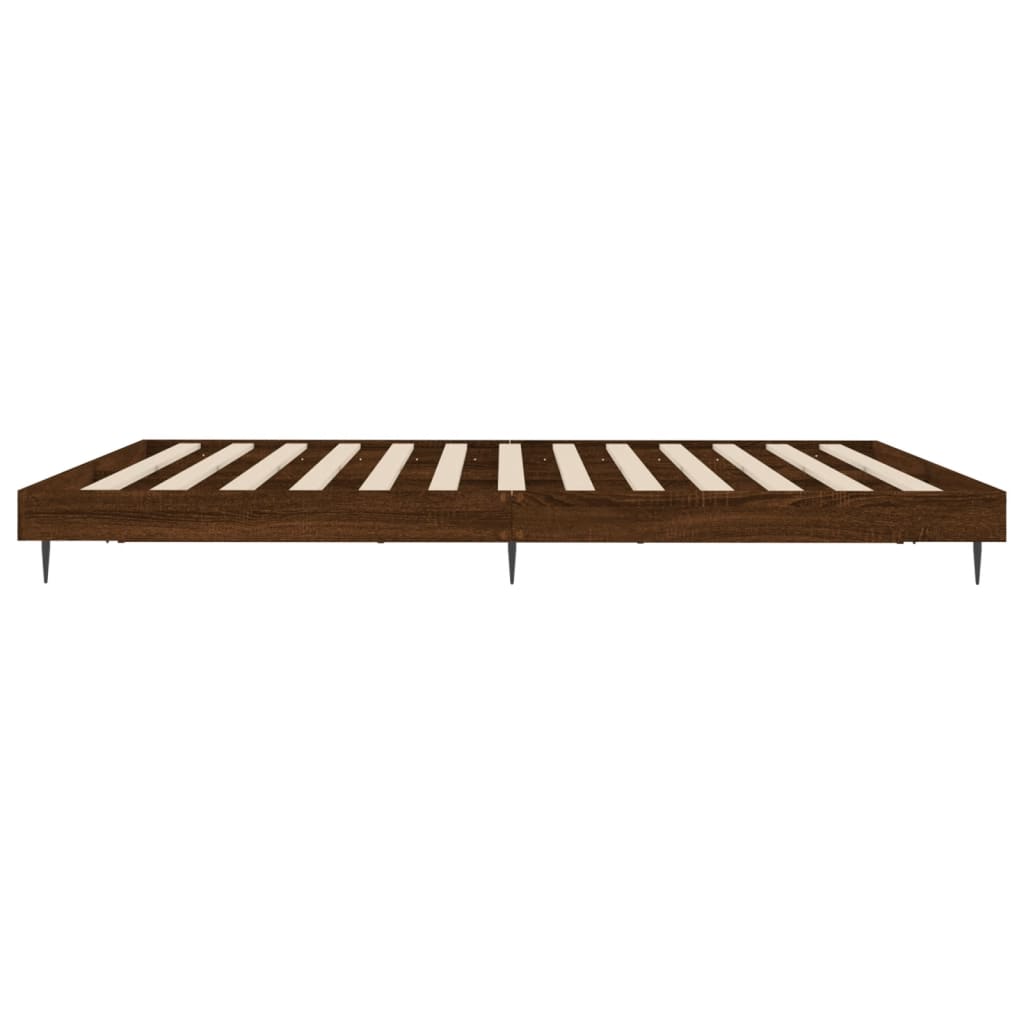 vidaXL Rama łóżka bez materaca Brązowy dąb 200x200 cm Drewno klejone