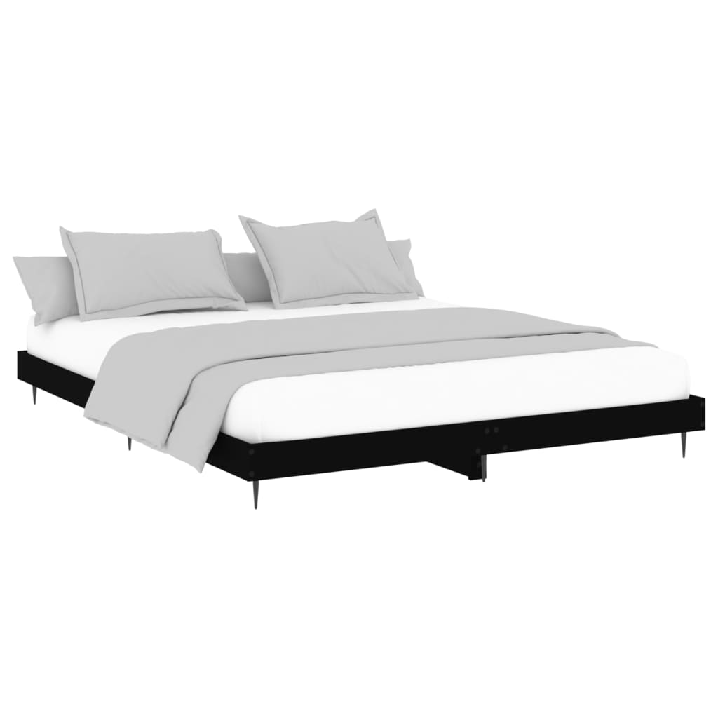 vidaXL Rama łóżka bez materaca Czarna 180x200cm Drewno klejone