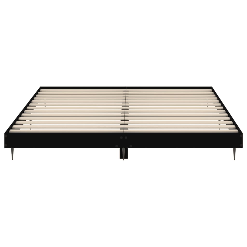 vidaXL Rama łóżka bez materaca Czarna 180x200cm Drewno klejone