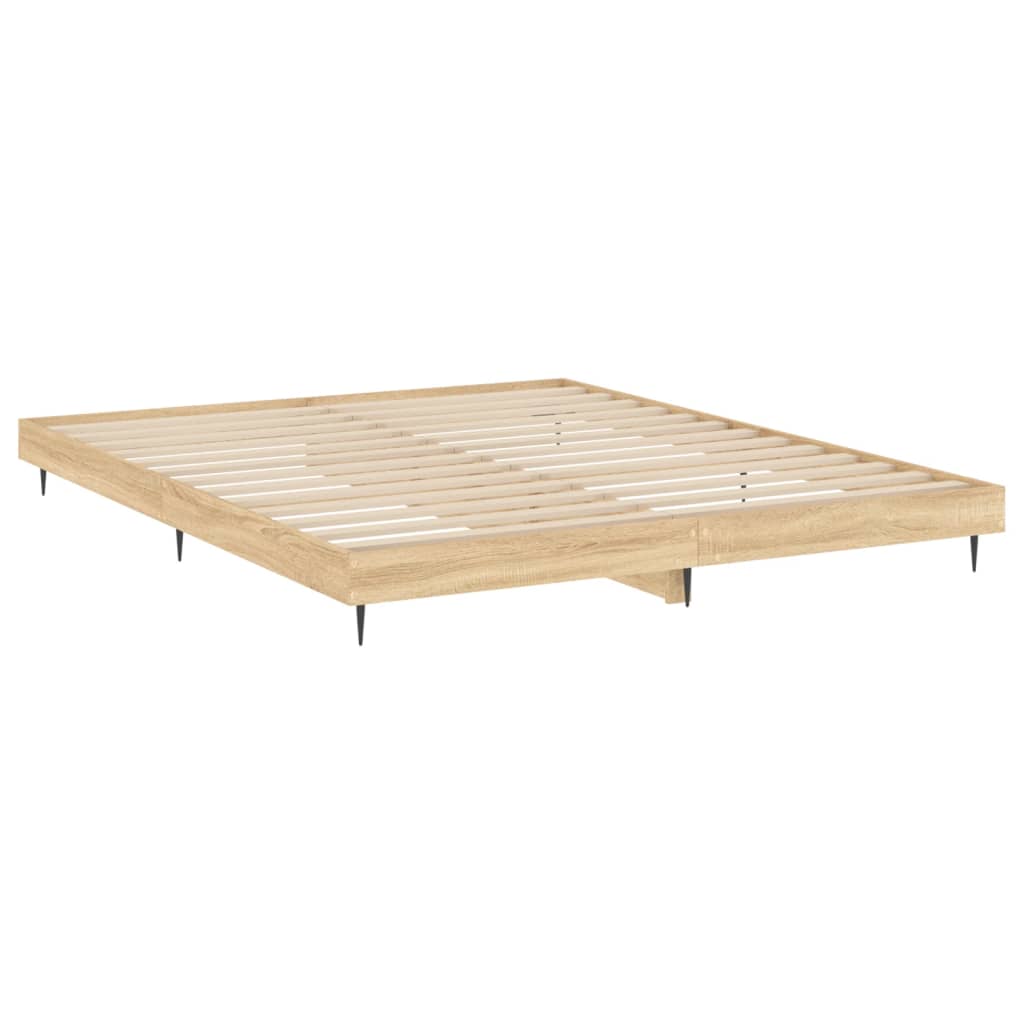 vidaXL Rama łóżka bez materaca Sonoma Oak 180x200cm Drewno klejone