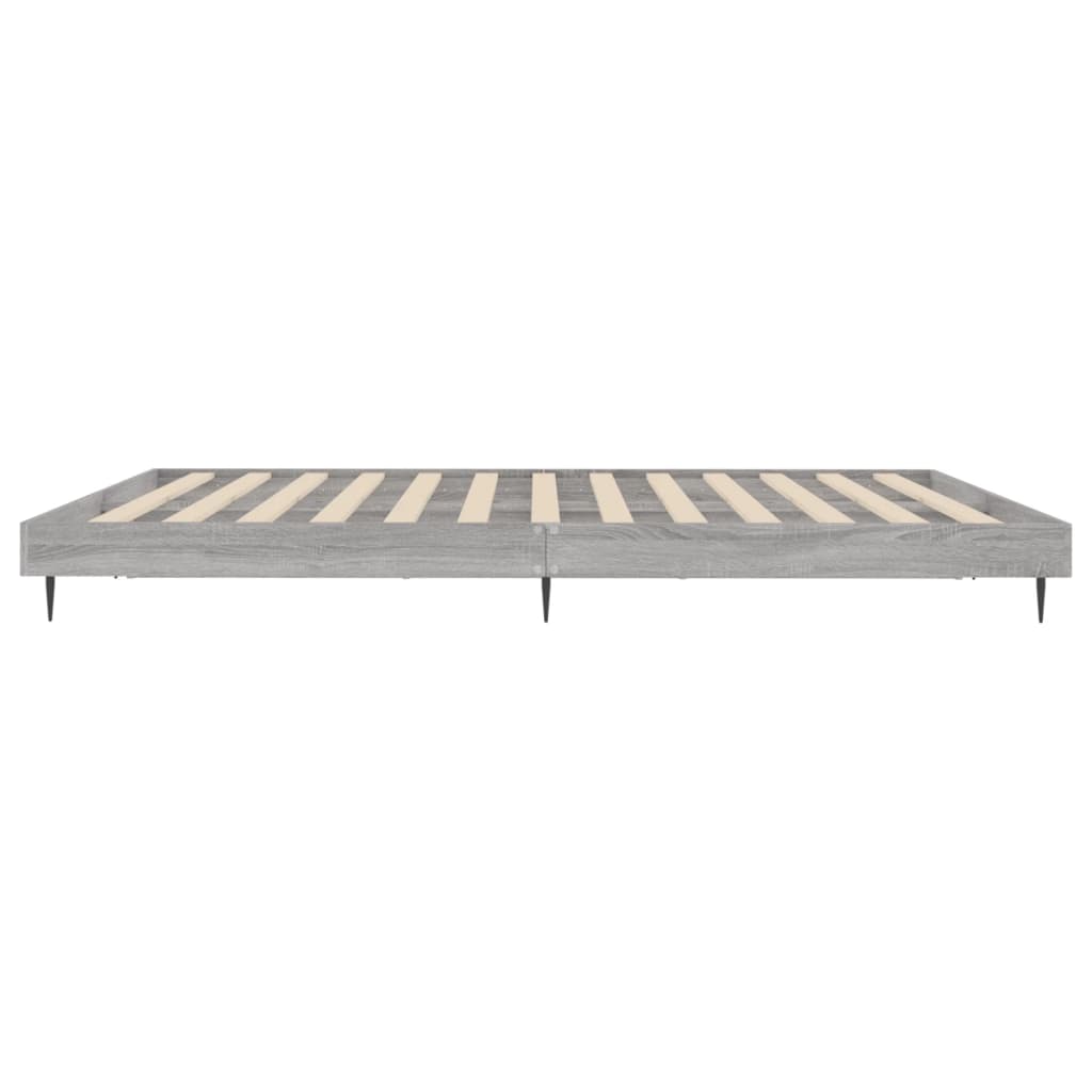 vidaXL Rama łóżka bez materaca Szary Sonoma 180x200cm Drewno klejone
