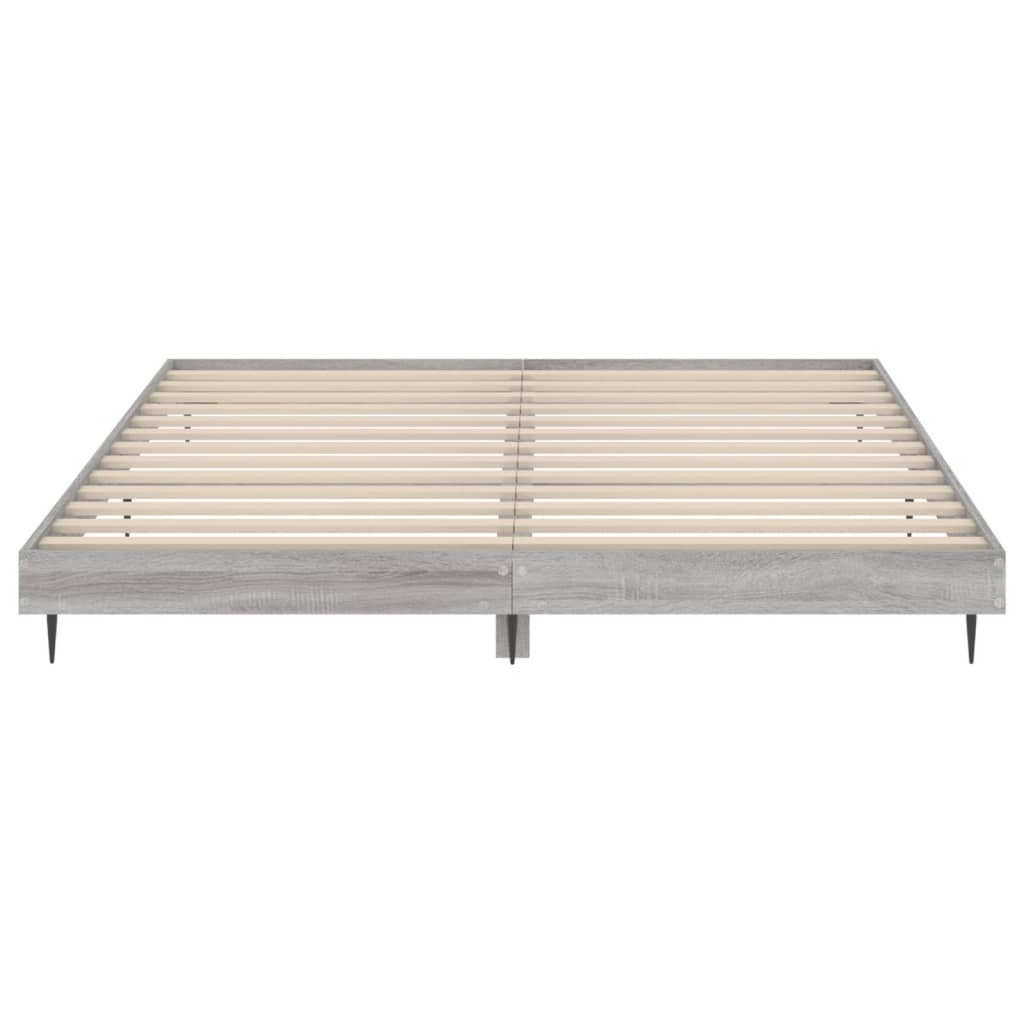vidaXL Rama łóżka bez materaca Szary Sonoma 160x200cm Drewno klejone