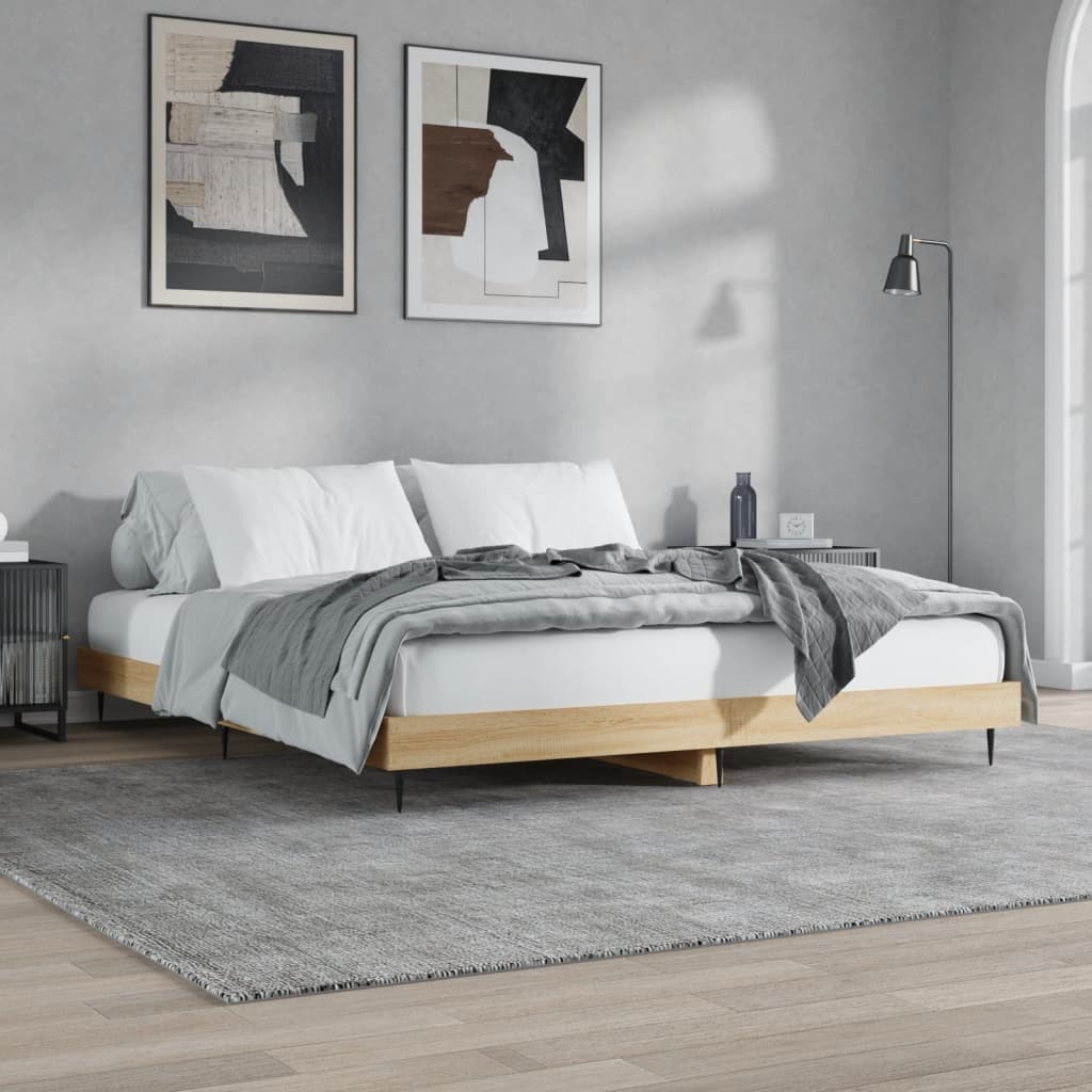 vidaXL Łóżko bez materaca, dąb sonoma, 140x200 cm