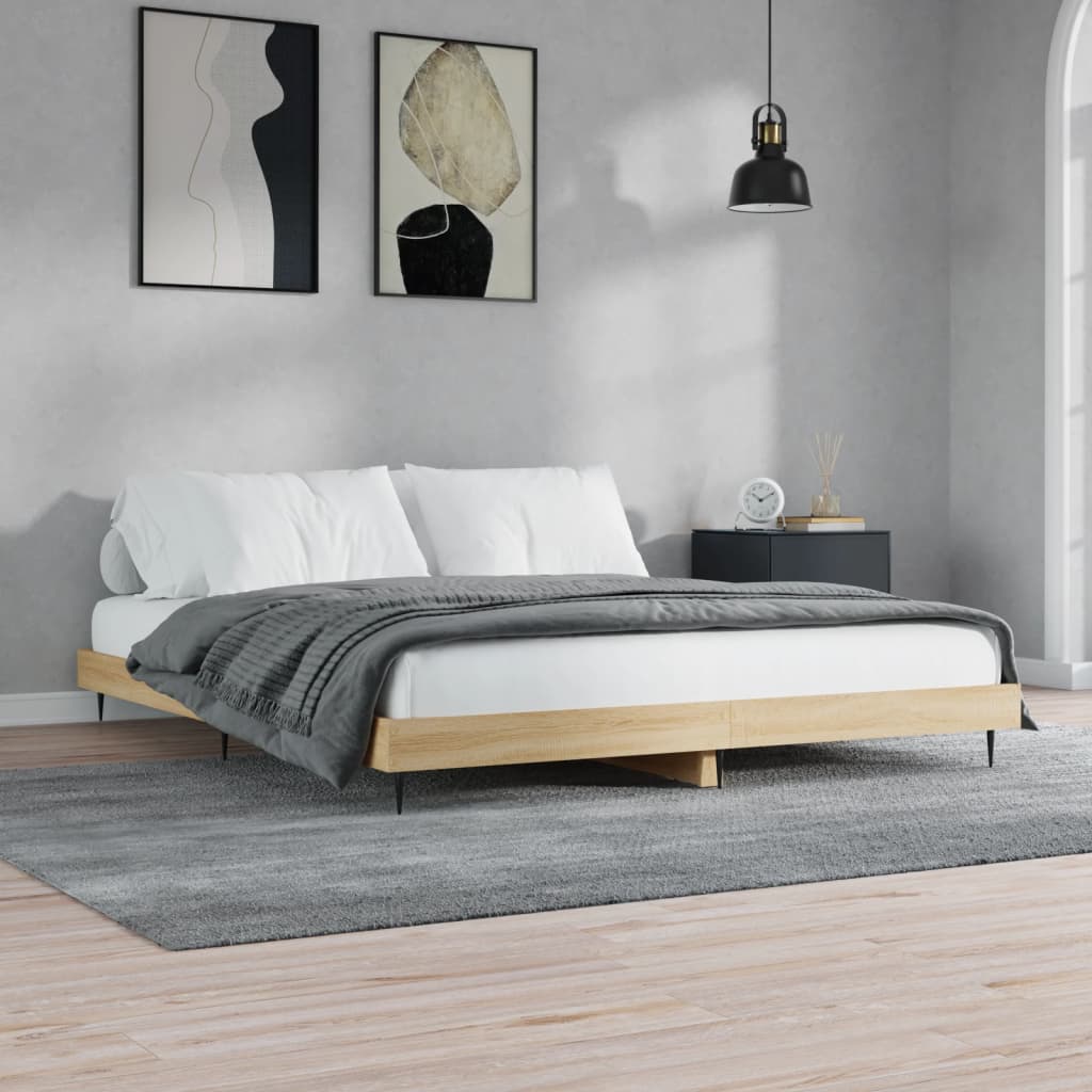 vidaXL Łóżko bez materaca, dąb sonoma, 120x200 cm