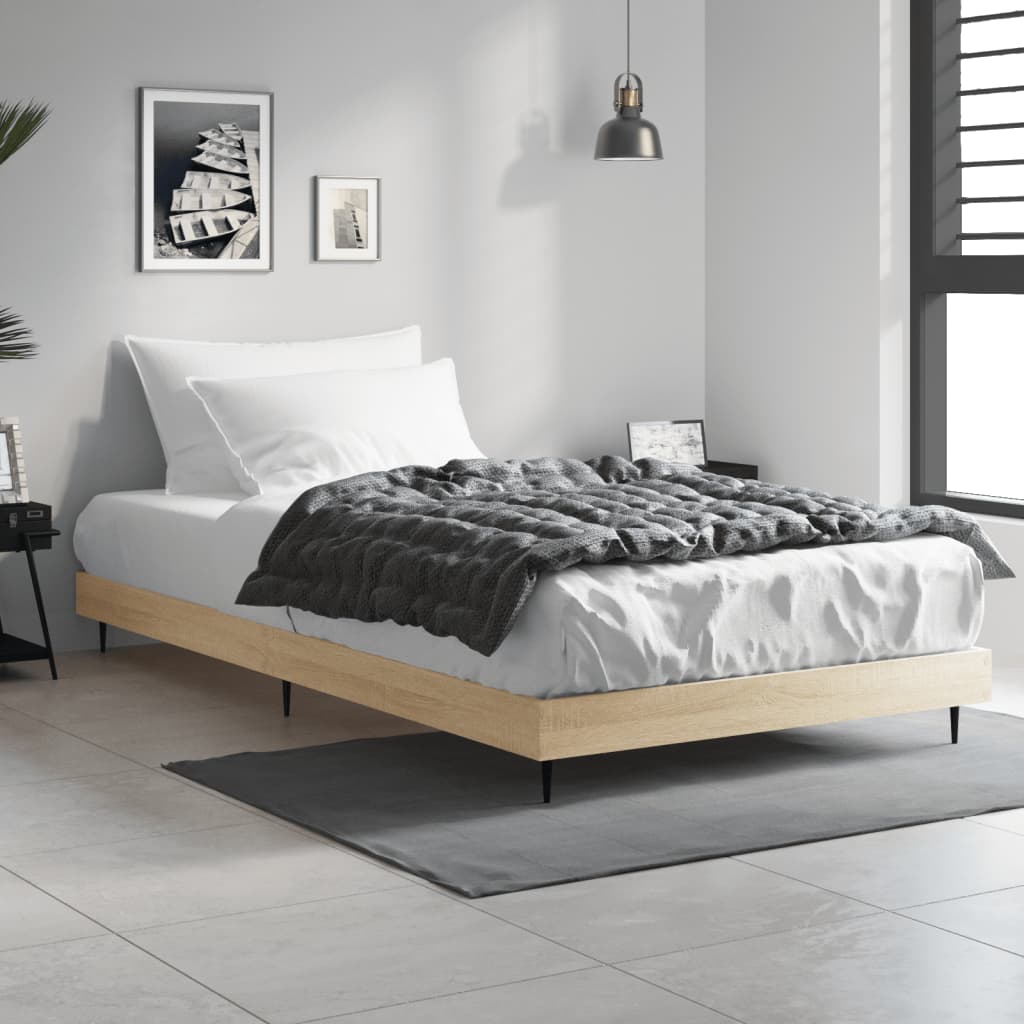 vidaXL Łóżko bez materaca, dąb sonoma, 100x200 cm