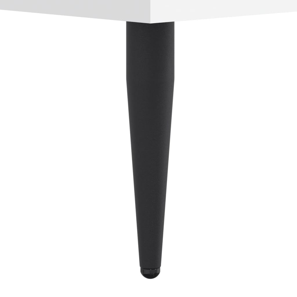 vidaXL Rama łóżka, biała, 140x190 cm, materiał drewnopochodny