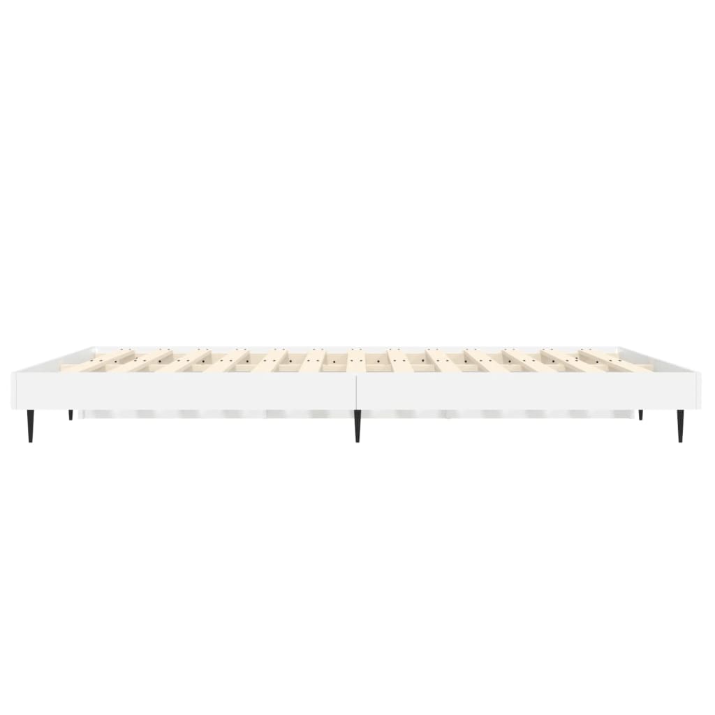vidaXL Rama łóżka, biała, 135x190 cm, materiał drewnopochodny