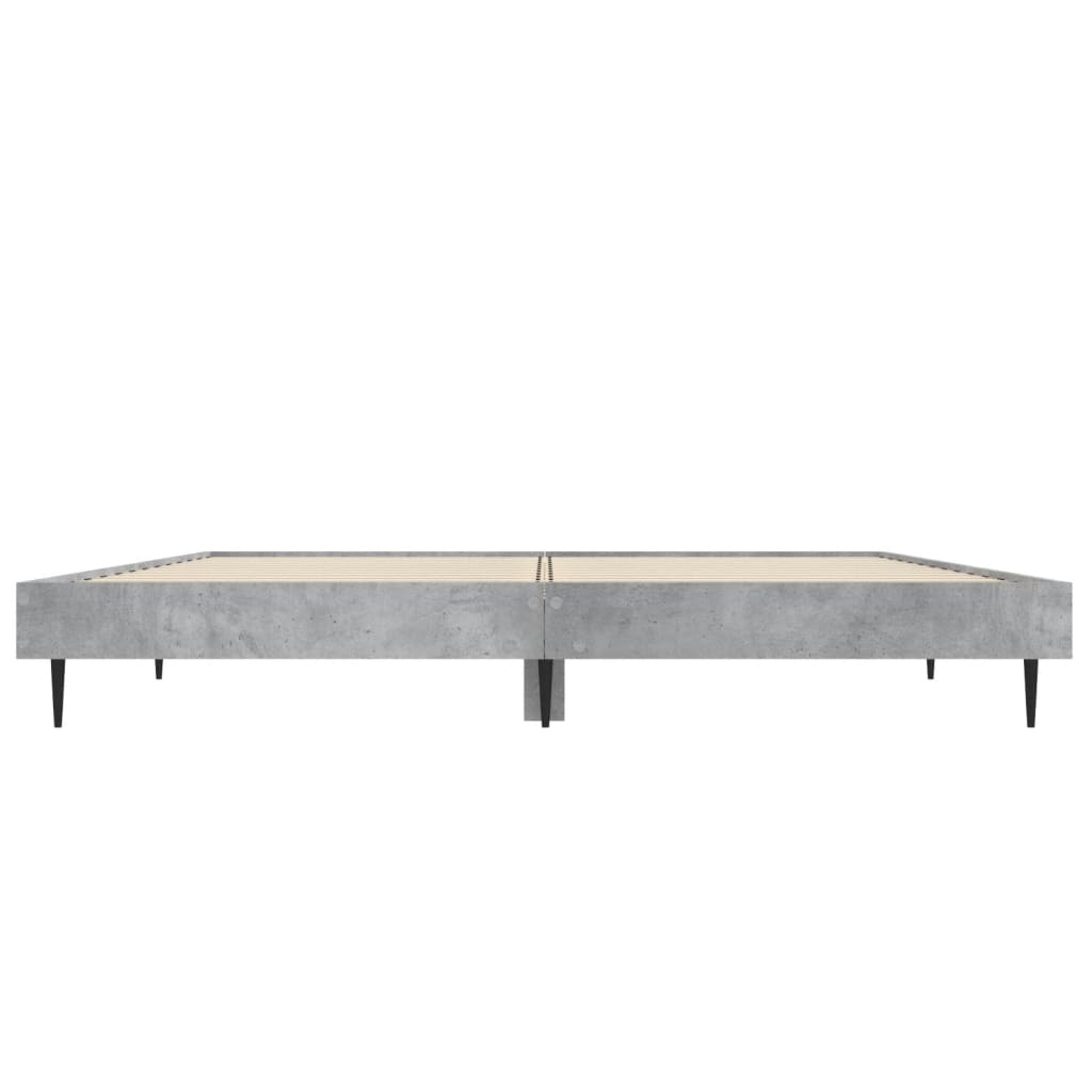 vidaXL Rama łóżka, szarość betonu, 135x190 cm, materiał drewnopochodny