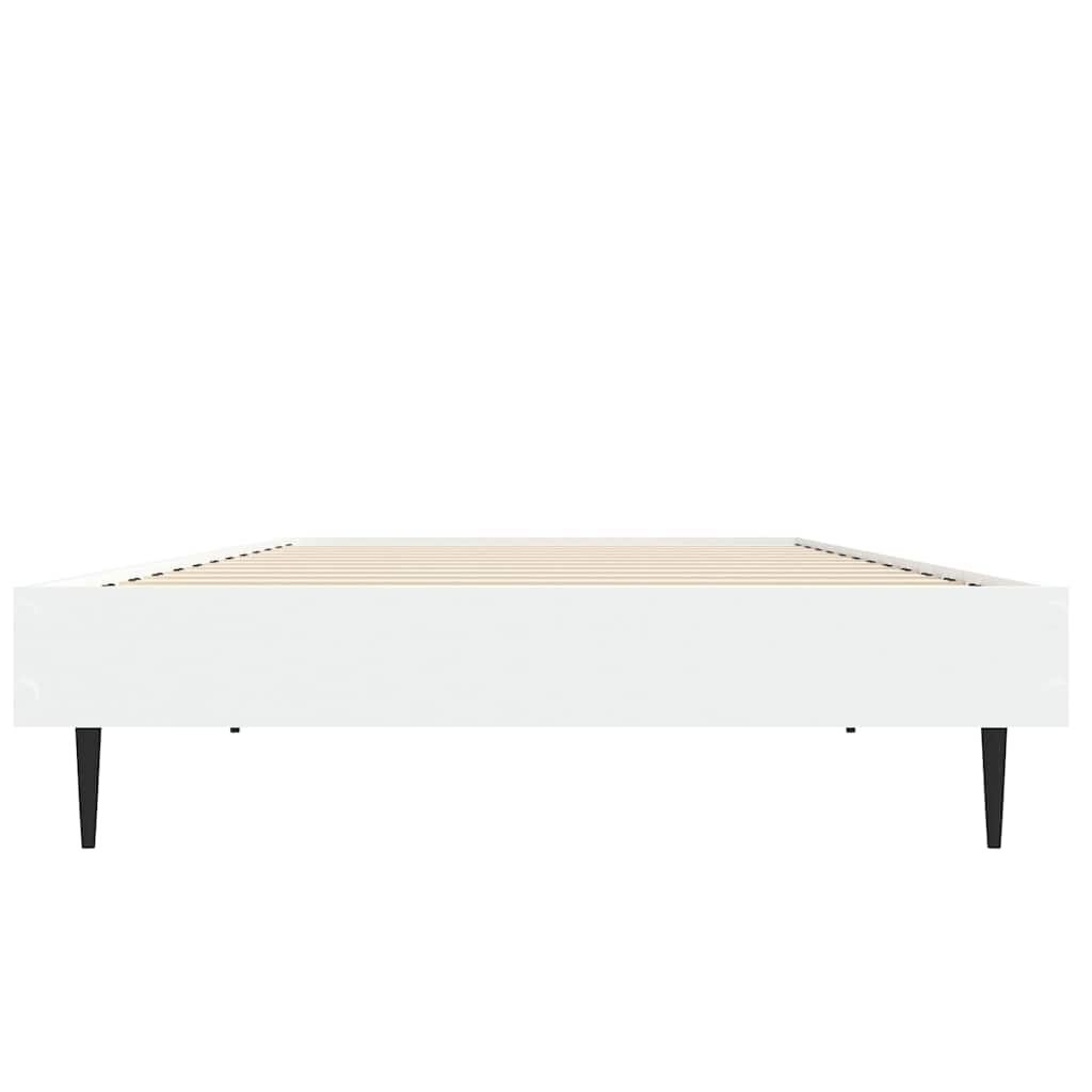 vidaXL Rama łóżka, biała, 75x190 cm, materiał drewnopochodny