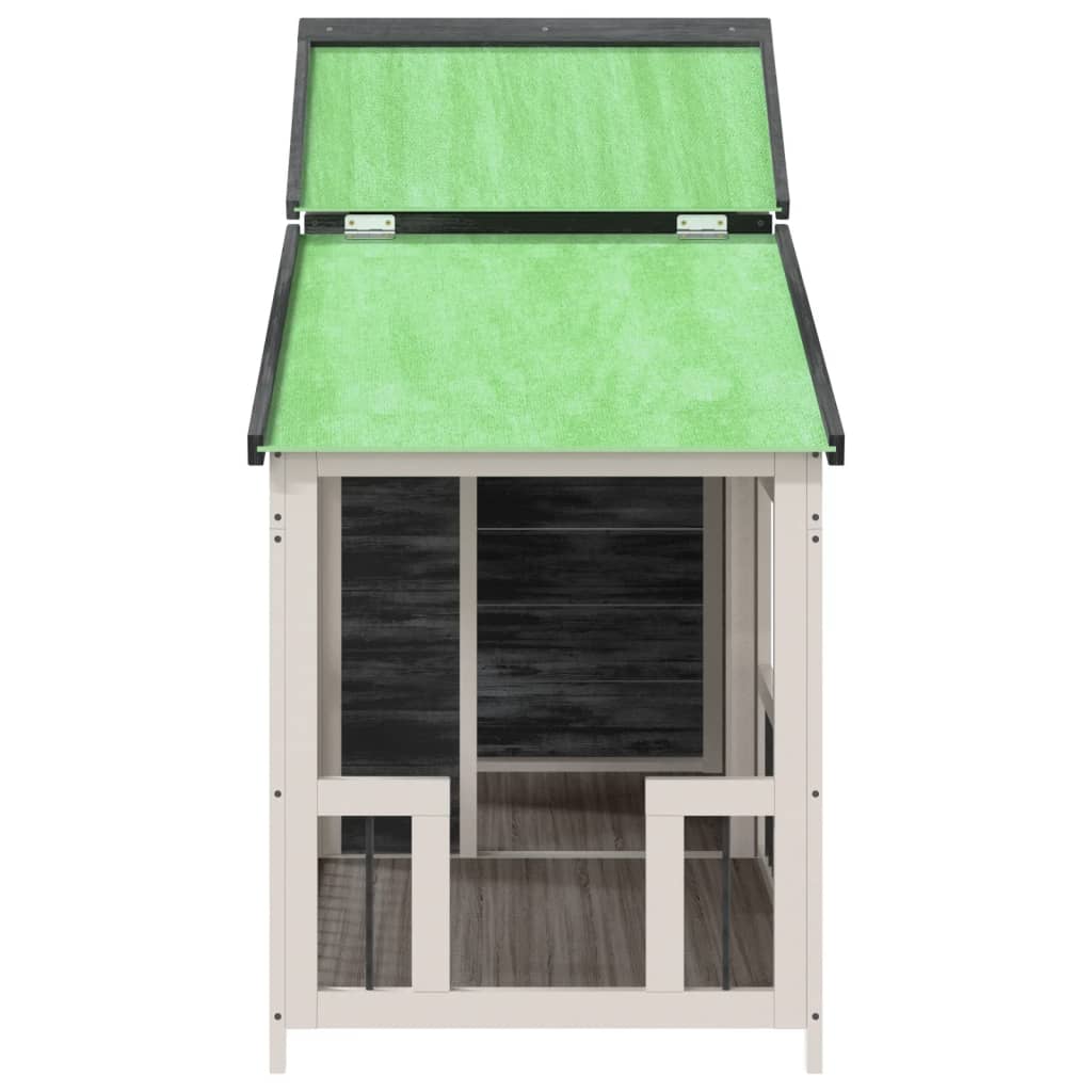 vidaXL Buda dla psa, szara, 143x60,5x109 cm, drewno sosnowe