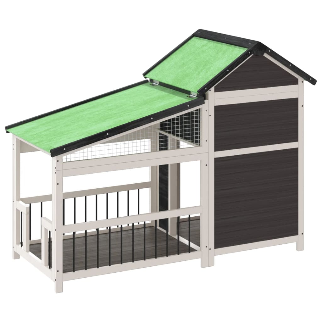 vidaXL Buda dla psa, szara, 143x60,5x109 cm, drewno sosnowe