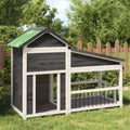 vidaXL Buda dla psa, szara, 143x60,5x109 cm, drewno sosnowe