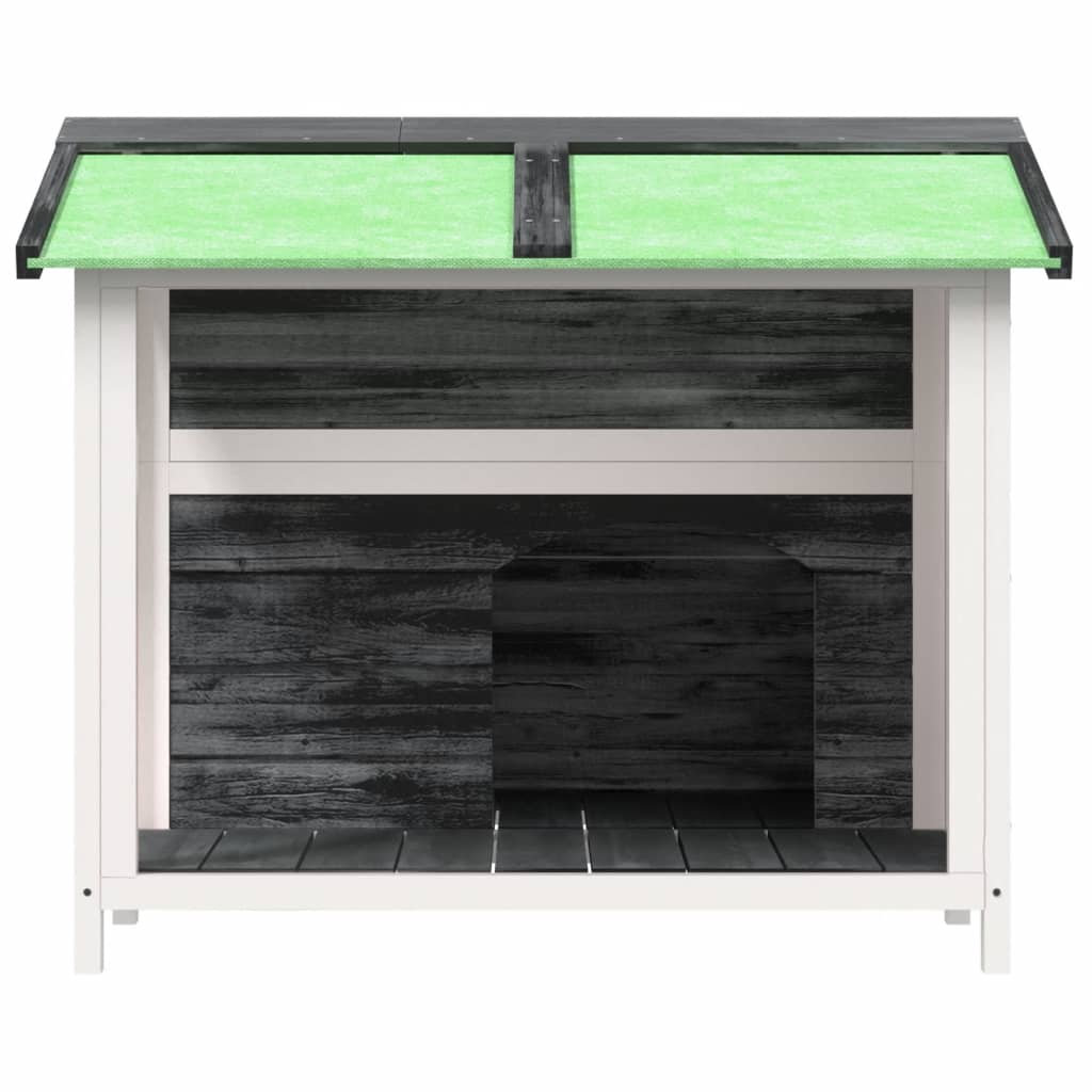 vidaXL Buda dla psa, szara, 96x87x80,5 cm, drewno sosnowe
