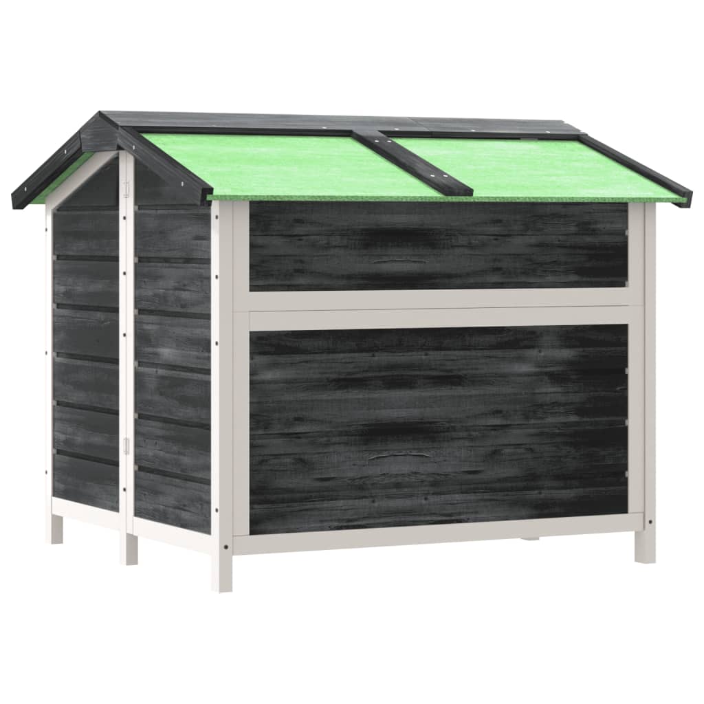 vidaXL Buda dla psa, szara, 96x87x80,5 cm, drewno sosnowe