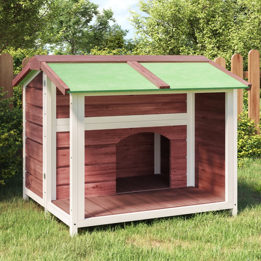 vidaXL Buda dla psa, kolor mokki, 96x87x80,5 cm, lite drewno sosnowe