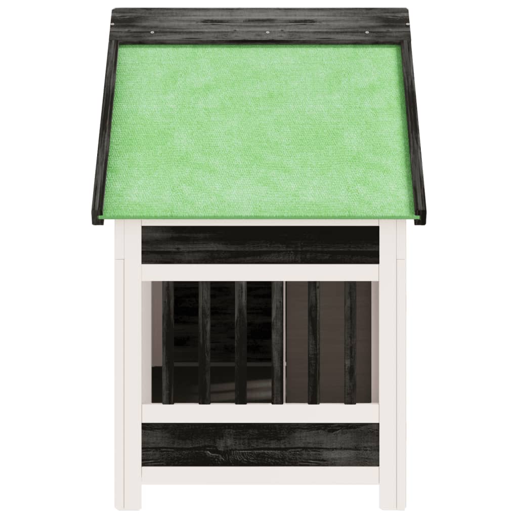 vidaXL Buda dla psa, szara, 96x60,5x87 cm, lite drewno sosnowe