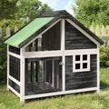 vidaXL Buda dla psa, szara, 96x60,5x87 cm, lite drewno sosnowe