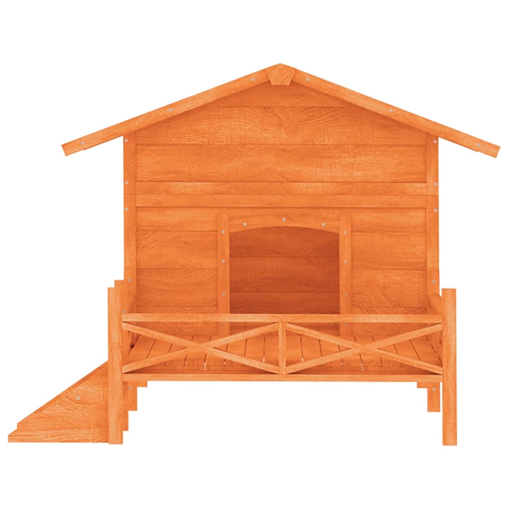 vidaXL Buda dla psa, brązowa, 159x120x88,5 cm, drewno sosnowe