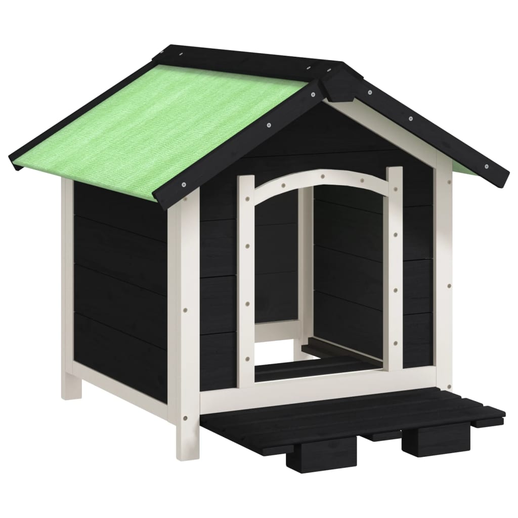 vidaXL Buda dla psa, szara, 65x65x61,5 cm, drewno sosnowe