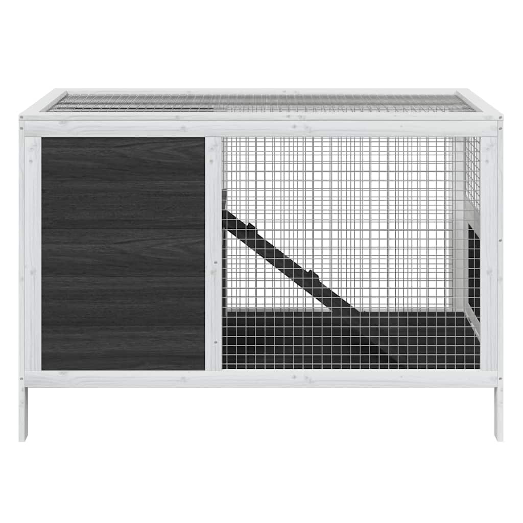 vidaXL Klatka dla królików, szara, 103x44x69,5 cm, drewno sosnowe