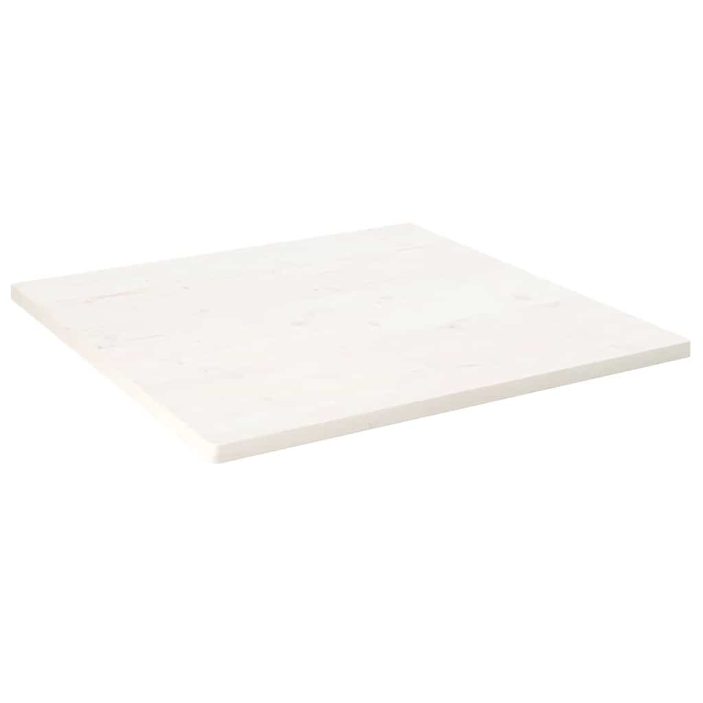 vidaXL Blat stołu, biały, 70x70x2,5cm, lite drewno sosnowe, kwadratowy