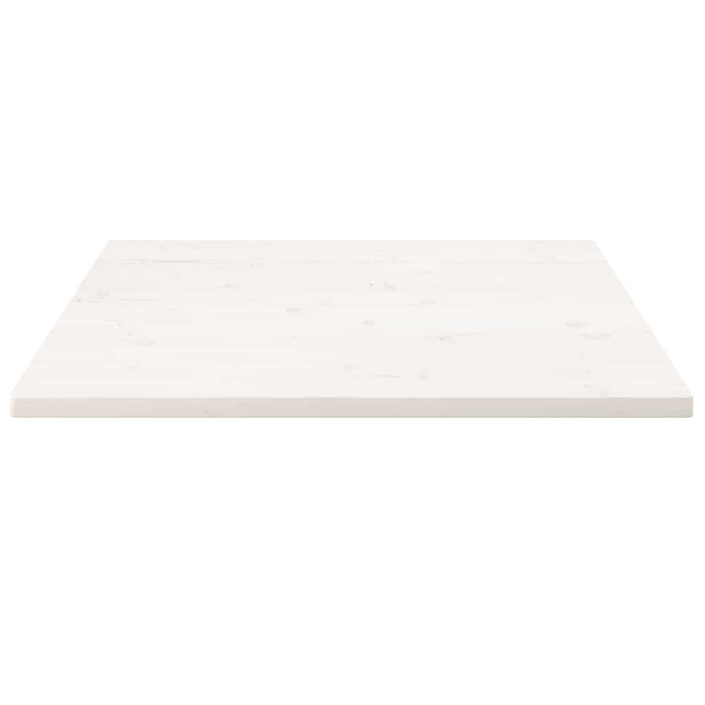 vidaXL Blat stołu, biały, 70x70x2,5cm, lite drewno sosnowe, kwadratowy