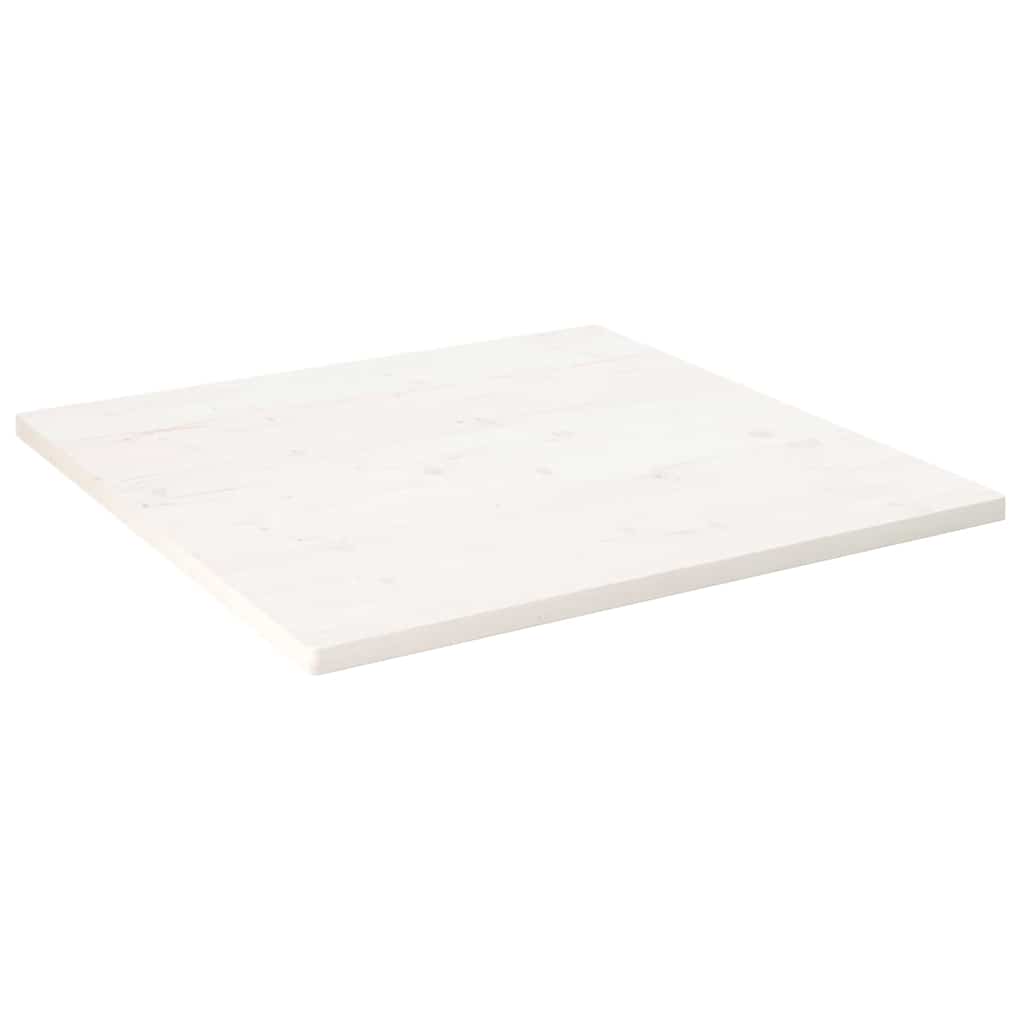 vidaXL Blat stołu, biały, 80x80x2,5cm, lite drewno sosnowe, kwadratowy