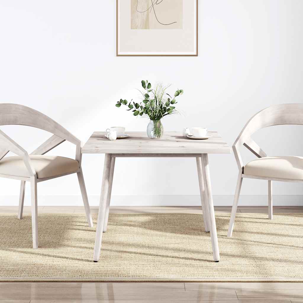 vidaXL Blat stołu, biały, 80x80x2,5cm, lite drewno sosnowe, kwadratowy