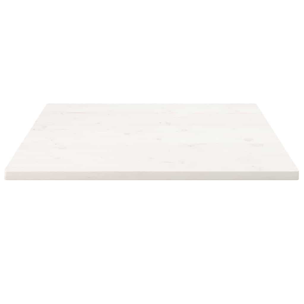 vidaXL Blat stołu, biały, 80x80x2,5cm, lite drewno sosnowe, kwadratowy
