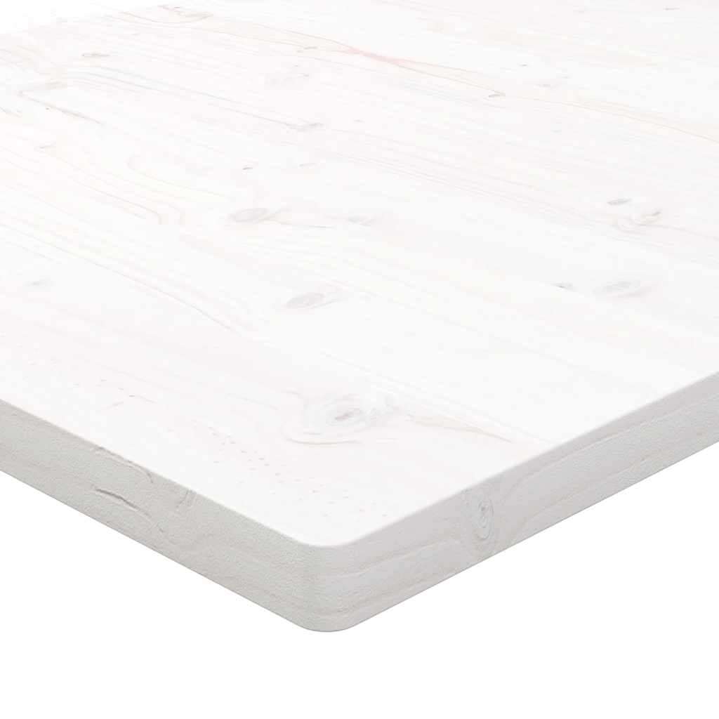vidaXL Blat stołu, biały, 100x50x2,5cm, lite drewno sosnowe, prostokąt