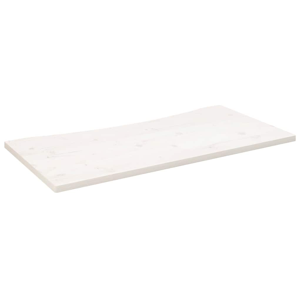 vidaXL Blat biurka, biały, 100x50x2,5 cm, lite drewno sosnowe