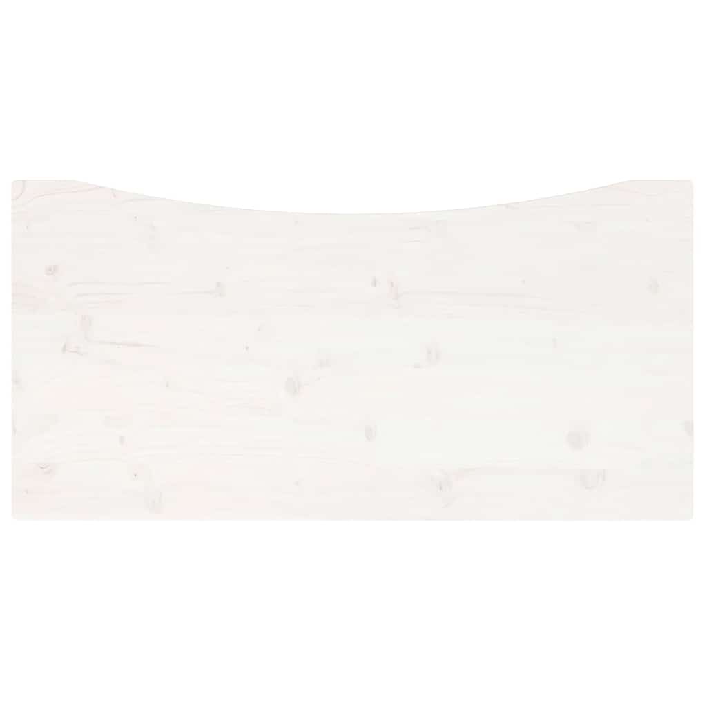 vidaXL Blat biurka, biały, 100x50x2,5 cm, lite drewno sosnowe